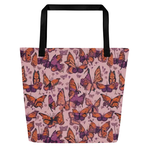 Mauve Migration on a Large Tote Bag W/ Pocket