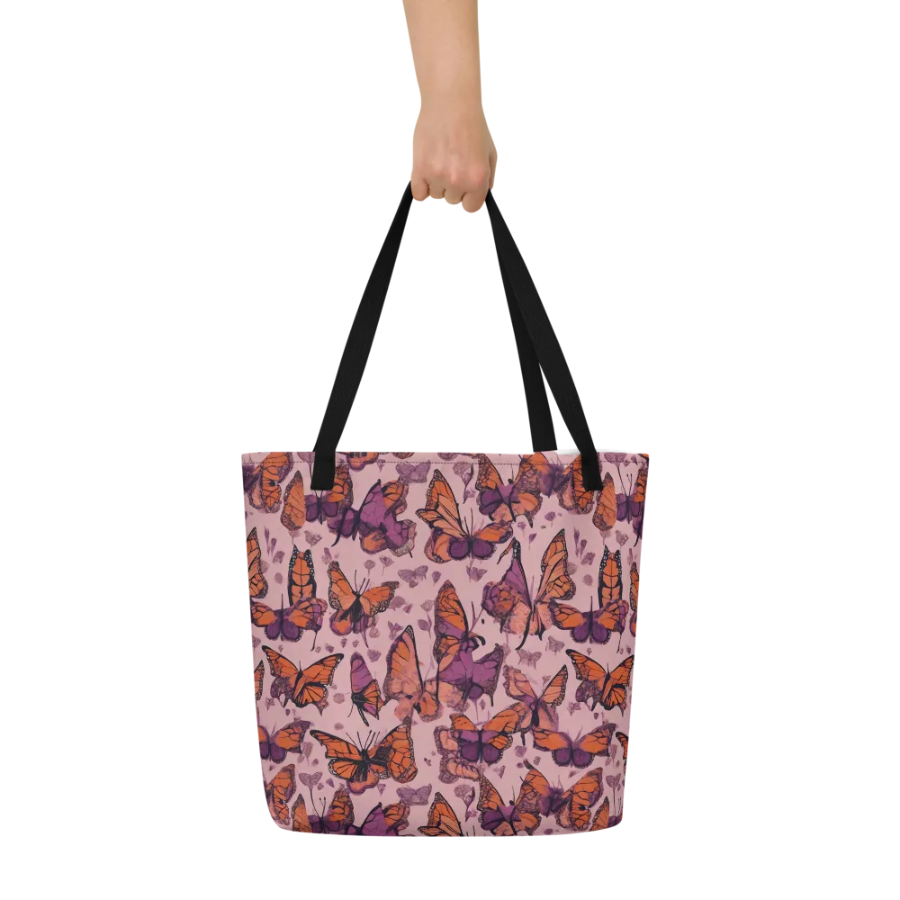 Mauve Migration on Large Tote Bag W/ Pocket — Front