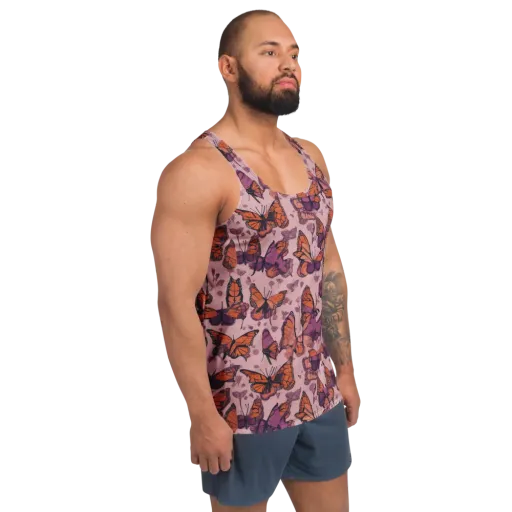 Mauve Migration on a Men's Tank Top