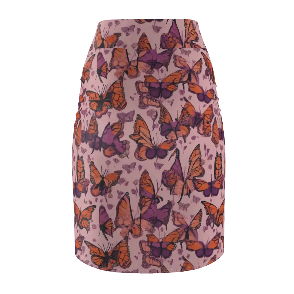 Mauve Migration on Pencil Skirt — Back