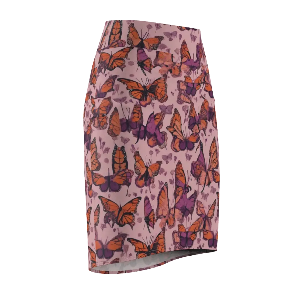 Mauve Migration on Pencil Skirt — Front Side