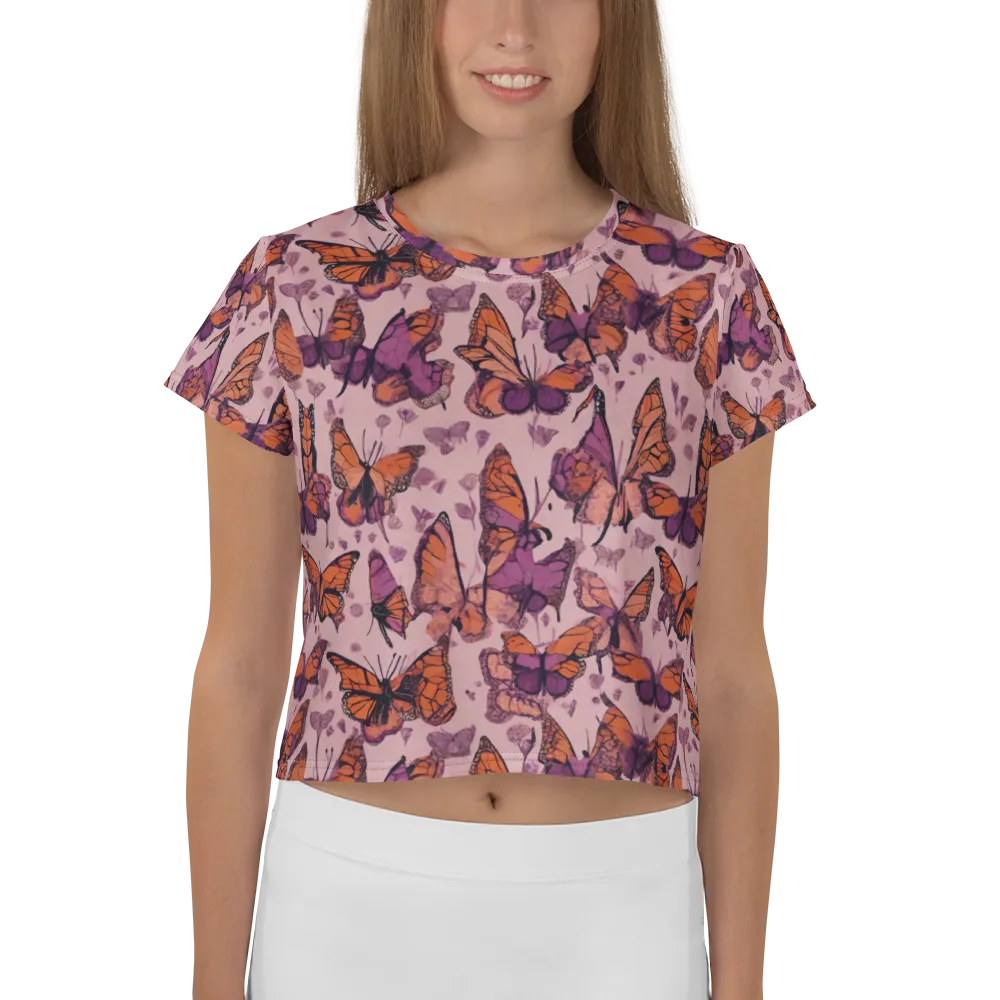 Mauve Migration on Crop Tee — Front