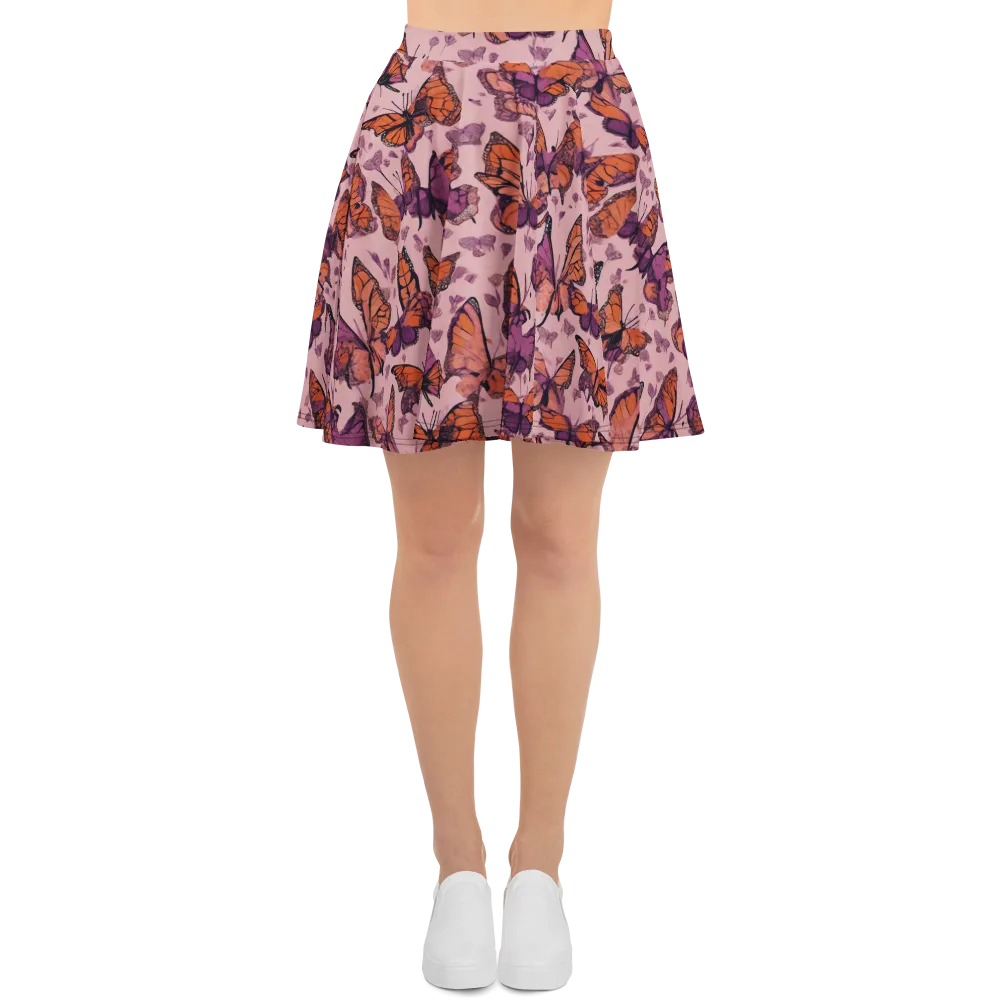 Mauve Migration on Skater Skirt — Front