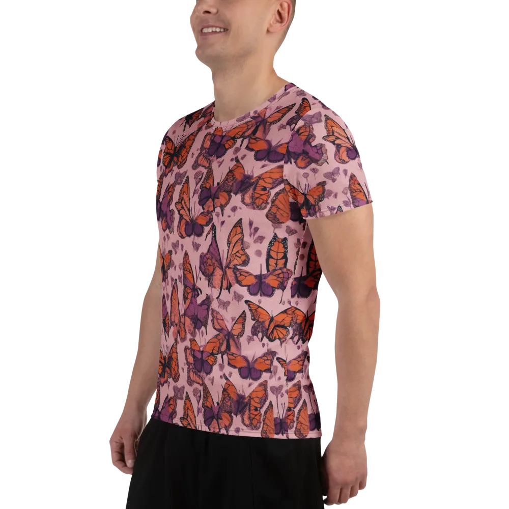 Mauve Migration on Men's Athletic T-Shirt — Left