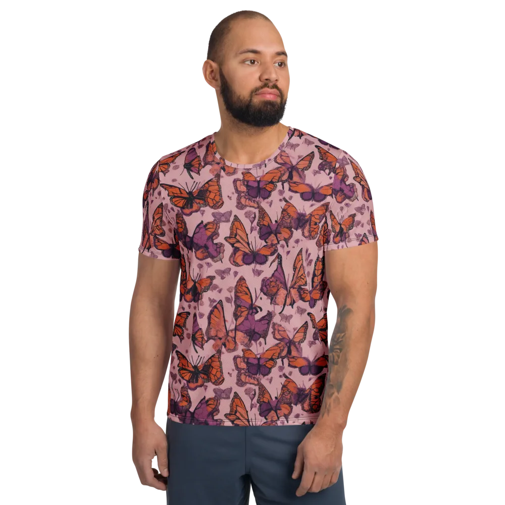 Mauve Migration on Men's Athletic T-Shirt — Front