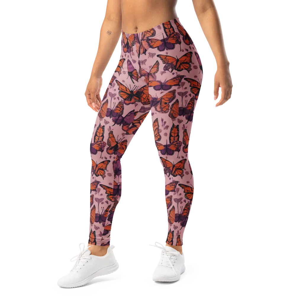 Mauve Migration on Leggings — Left Front