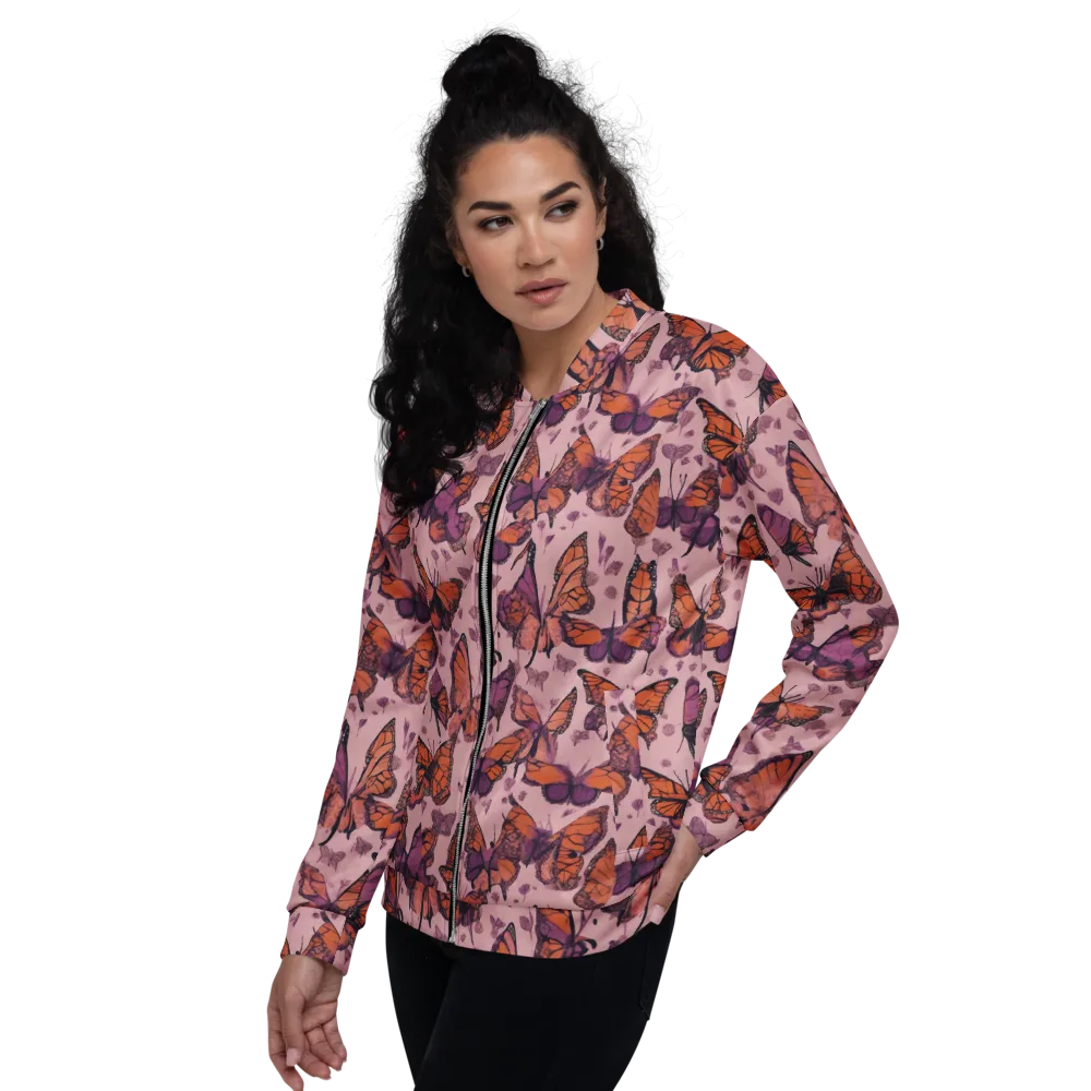 Mauve Migration on Bomber Jacket — Left