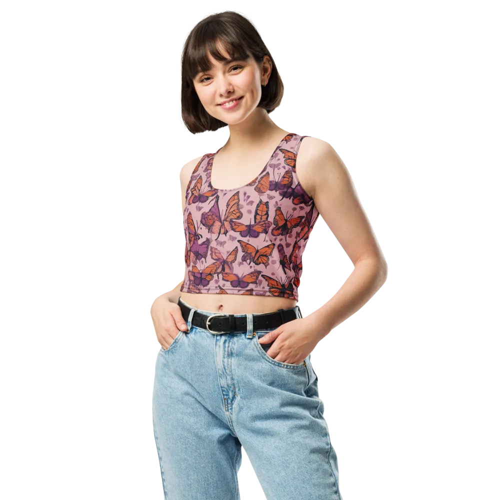 Mauve Migration on Crop Top — Front