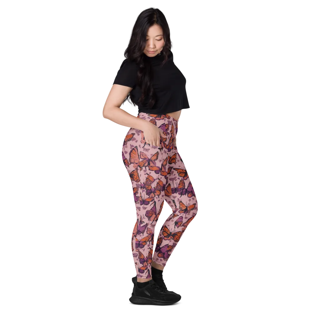 Mauve Migration on Leggings with Pockets — Right