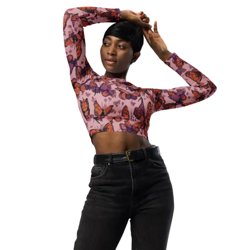 Mauve Migration on a Long Sleeve Crop Top