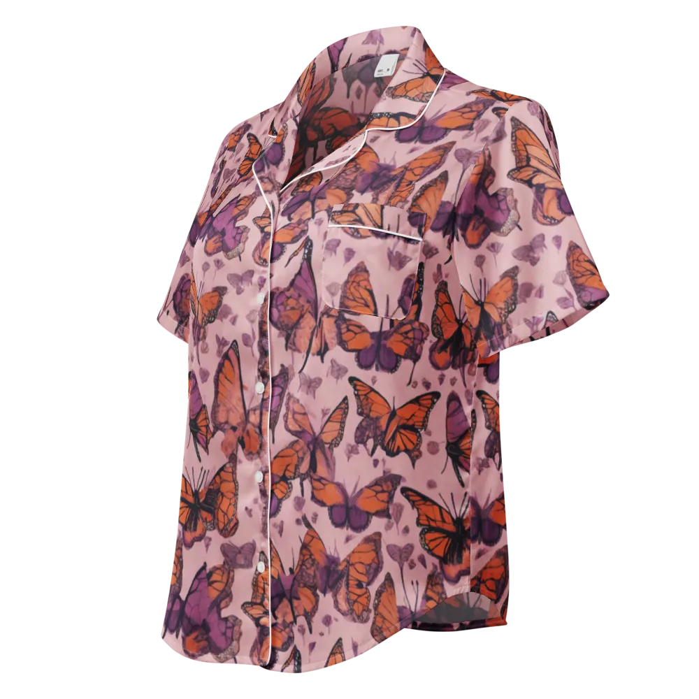 Mauve Migration on Women's Short Sleeve Pajama Top — Left Front