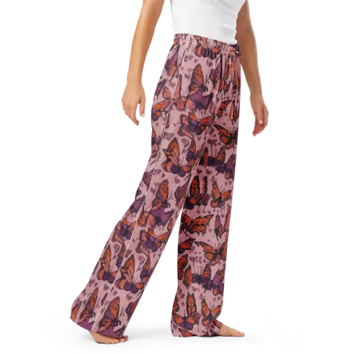 Mauve Migration on a Women's Pajama Pants