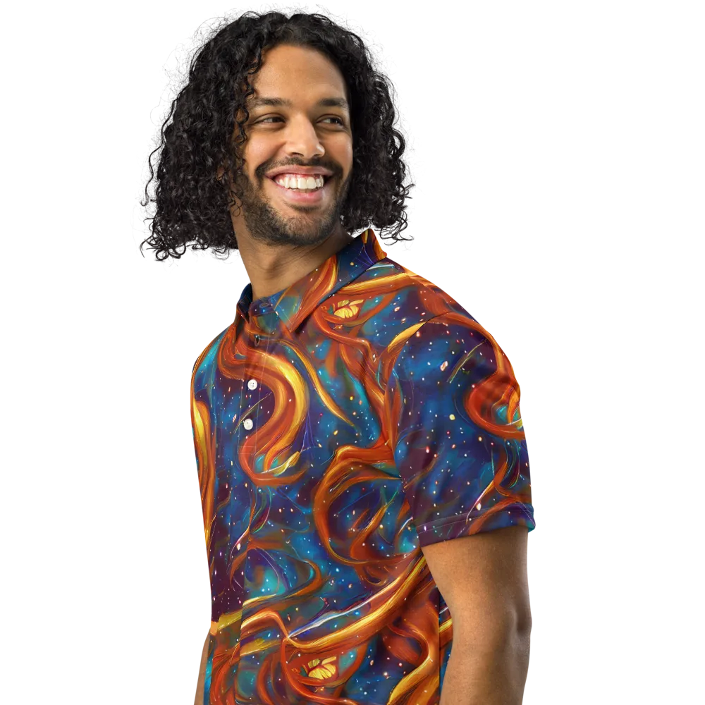 Perez Whirl on Men's Slim Fit Polo Shirt — Left Front