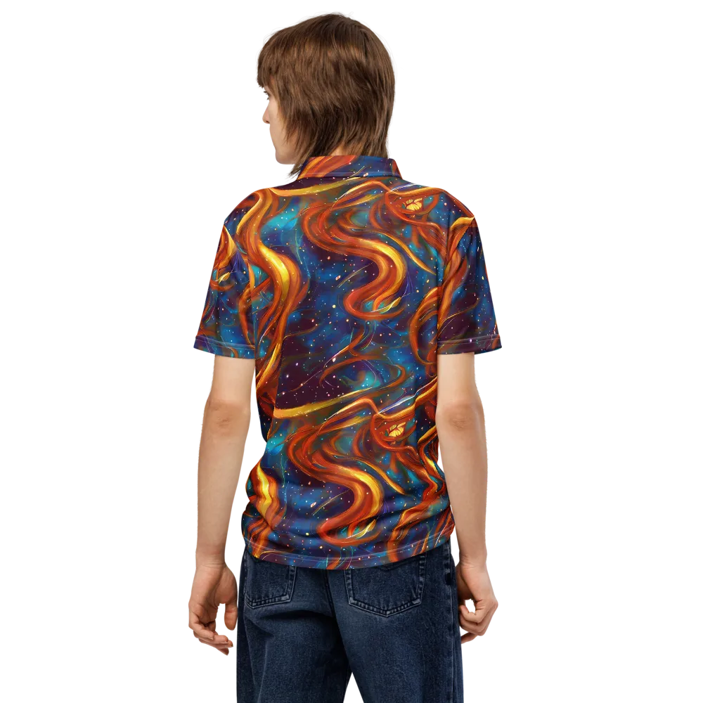 Perez Whirl on Men's Slim Fit Polo Shirt — Back
