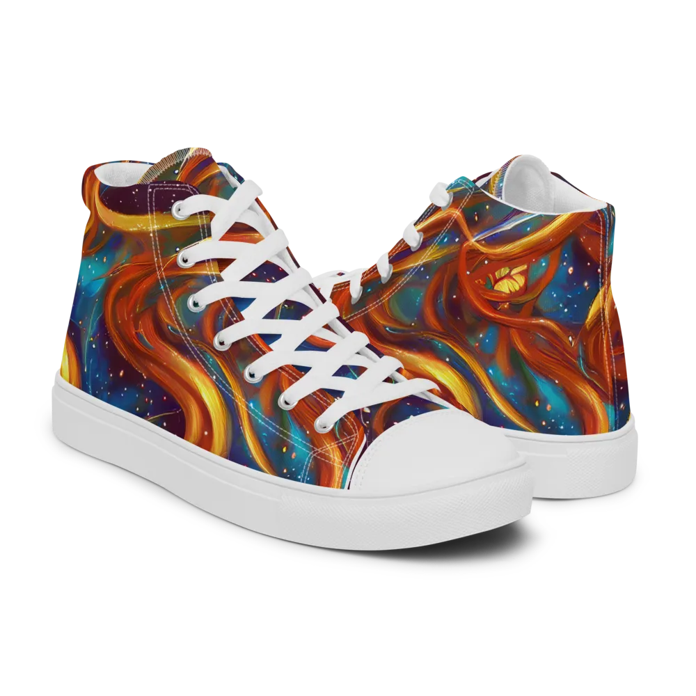 Perez Whirl on Men's High Top Canvas Shoes — Right