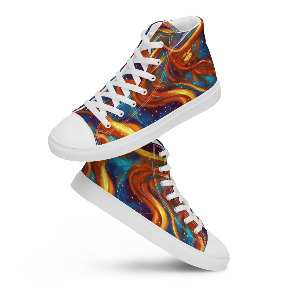 Perez Whirl on Men's High Top Canvas Shoes — Front