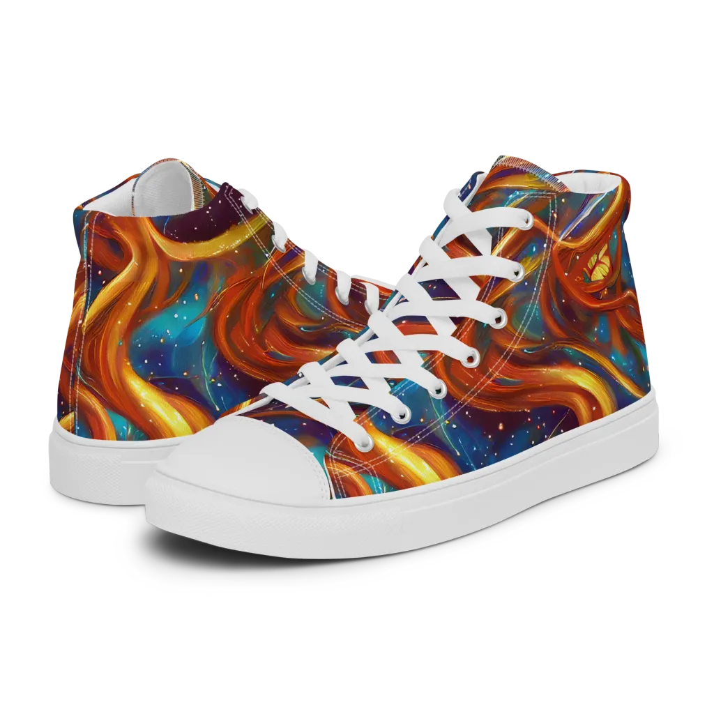Perez Whirl on Women's High Top Canvas Shoes — Left