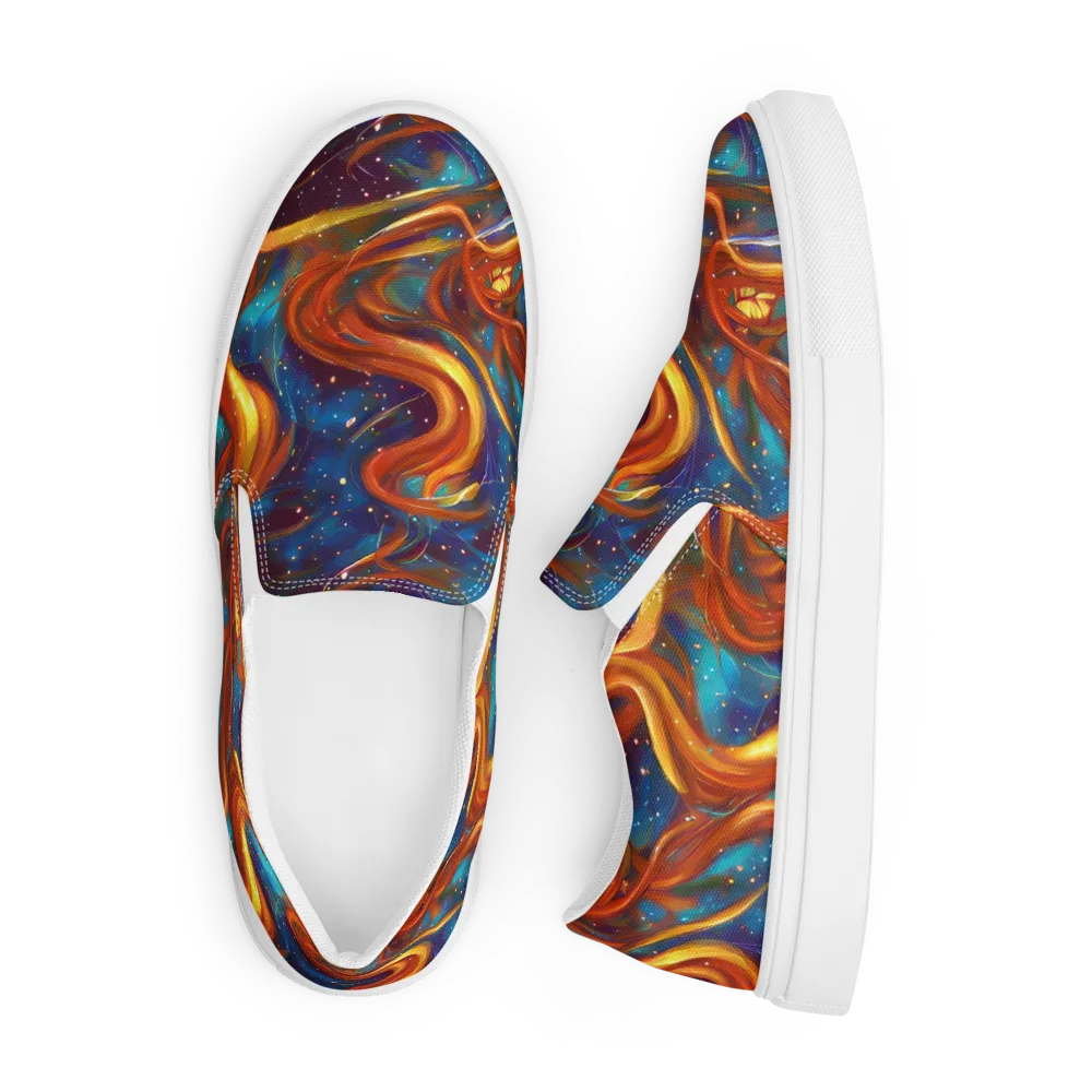 Perez Whirl on Men's Slip-On Canvas Shoes — Front