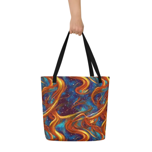 Perez Whirl on a Large Tote Bag W/ Pocket