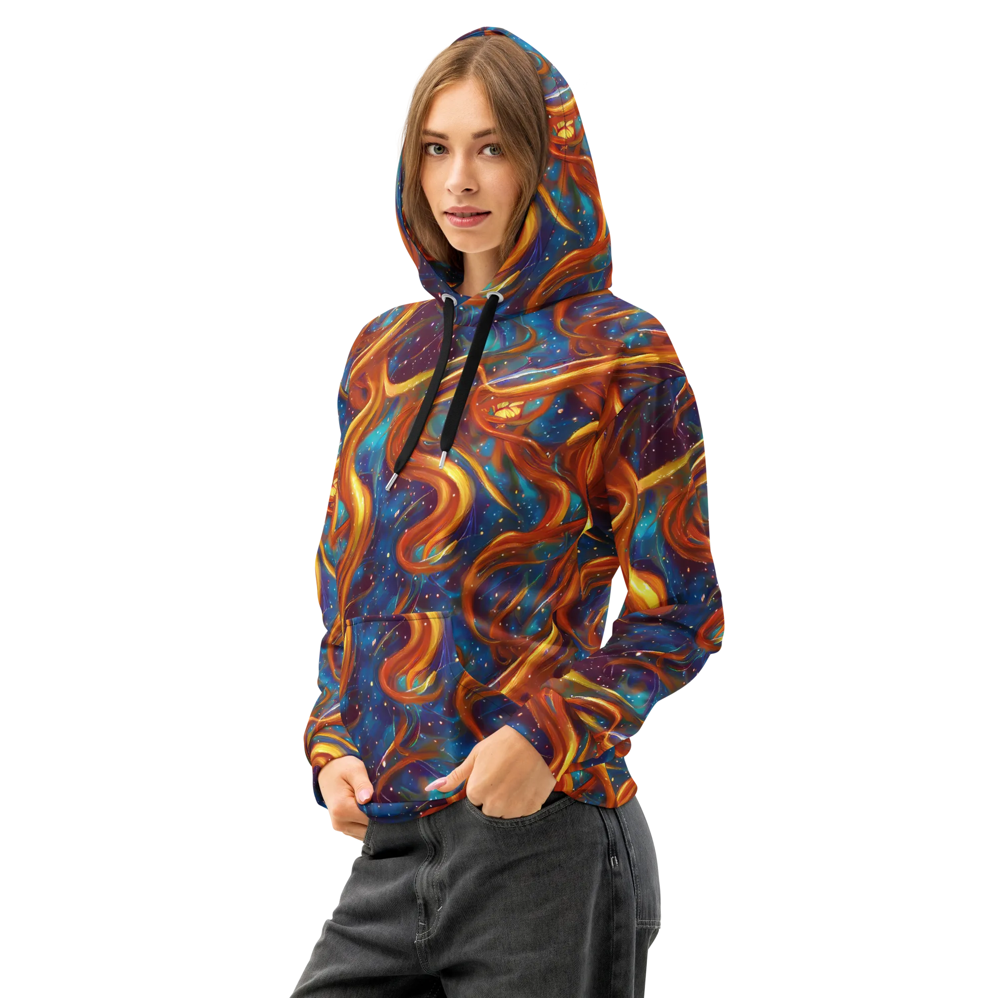 Perez Whirl on Cotton Hoodie — Left Front