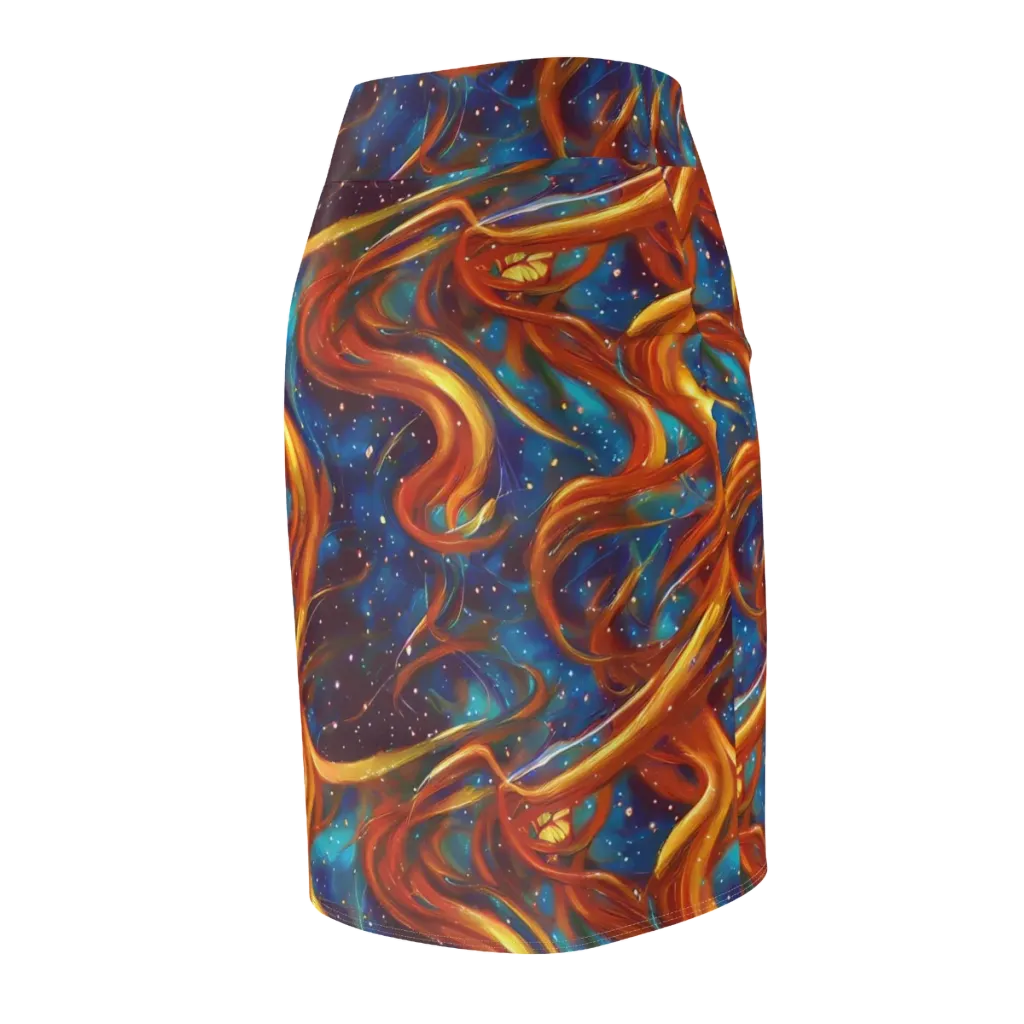 Perez Whirl on Pencil Skirt — Back Side
