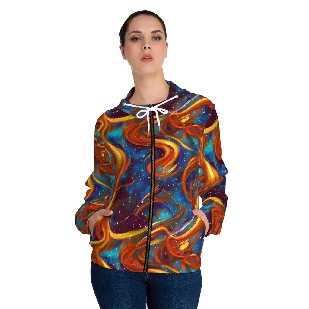Perez Whirl on Women's Full-Zip Hoodie — Front On Person
