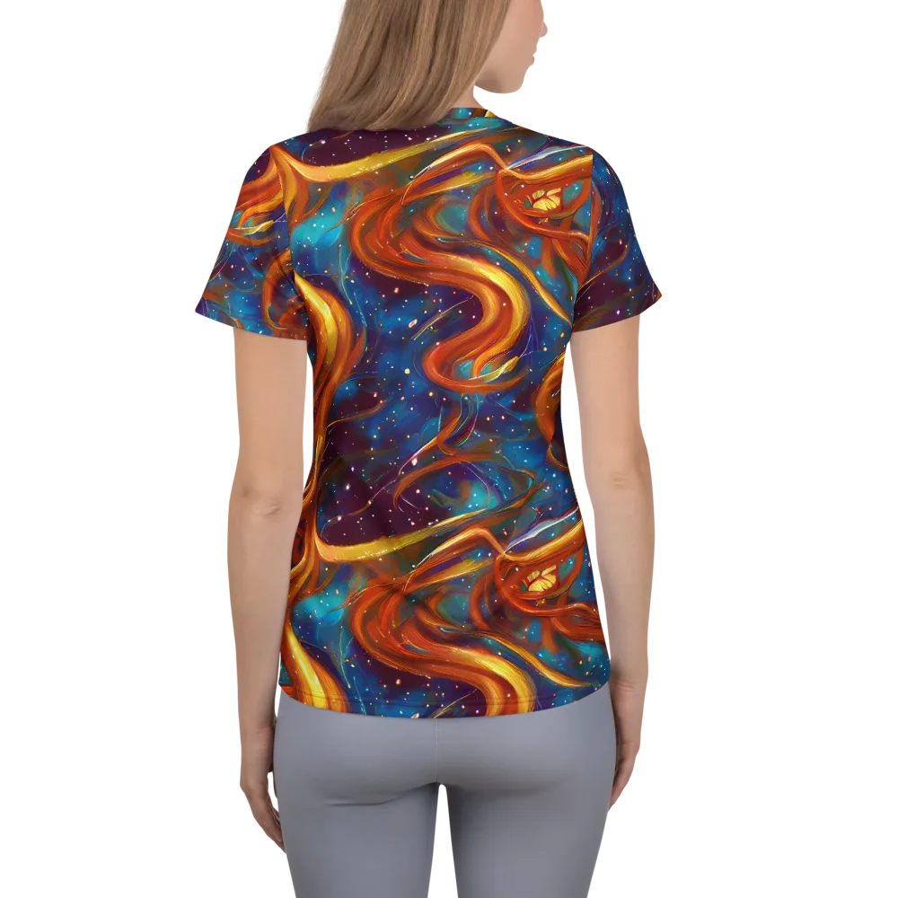 Perez Whirl on Women's Athletic T-Shirt — Back