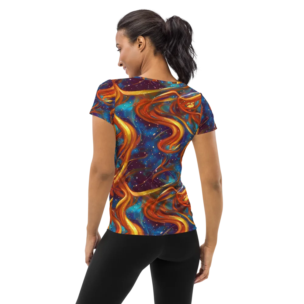 Perez Whirl on Women's Athletic T-Shirt — Back