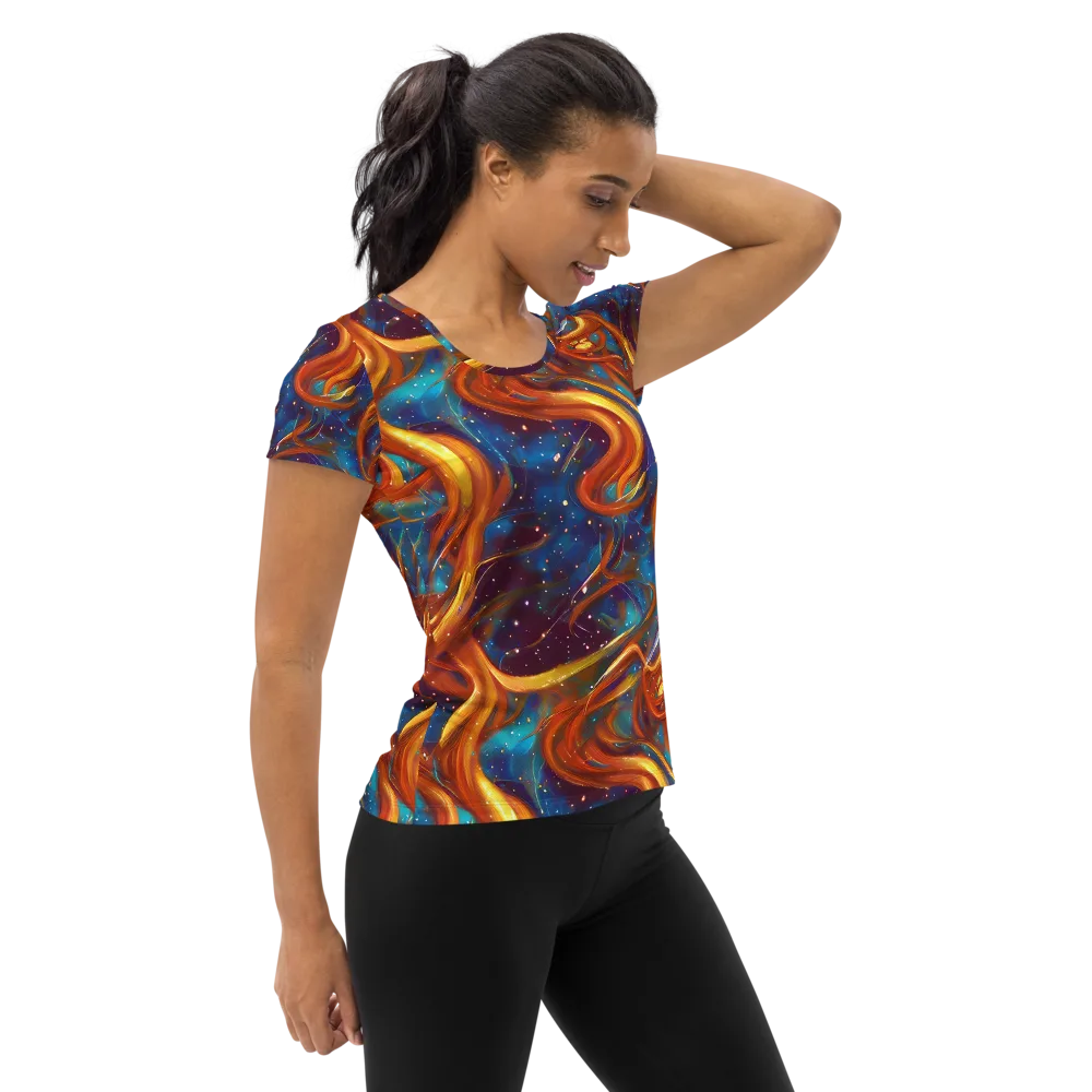 Perez Whirl on Women's Athletic T-Shirt — Right
