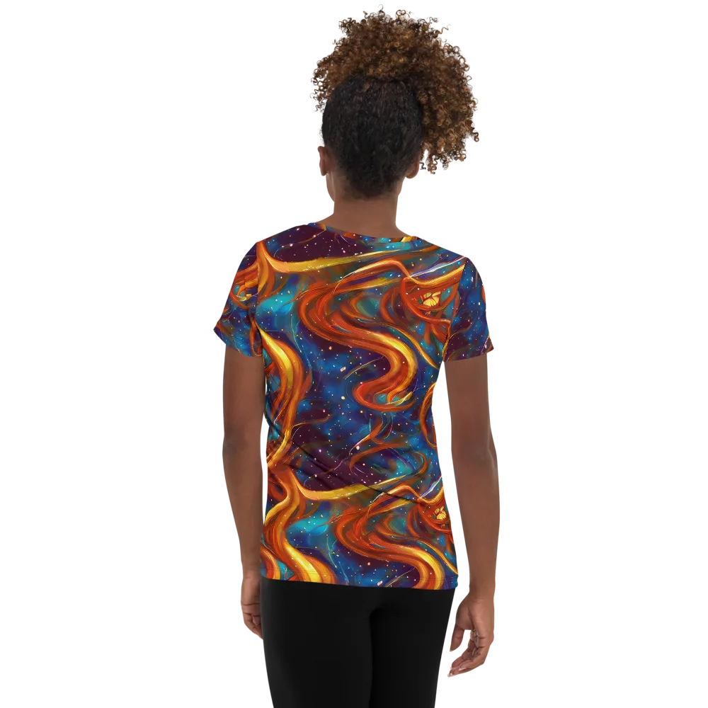 Perez Whirl on Women's Athletic T-Shirt — Back