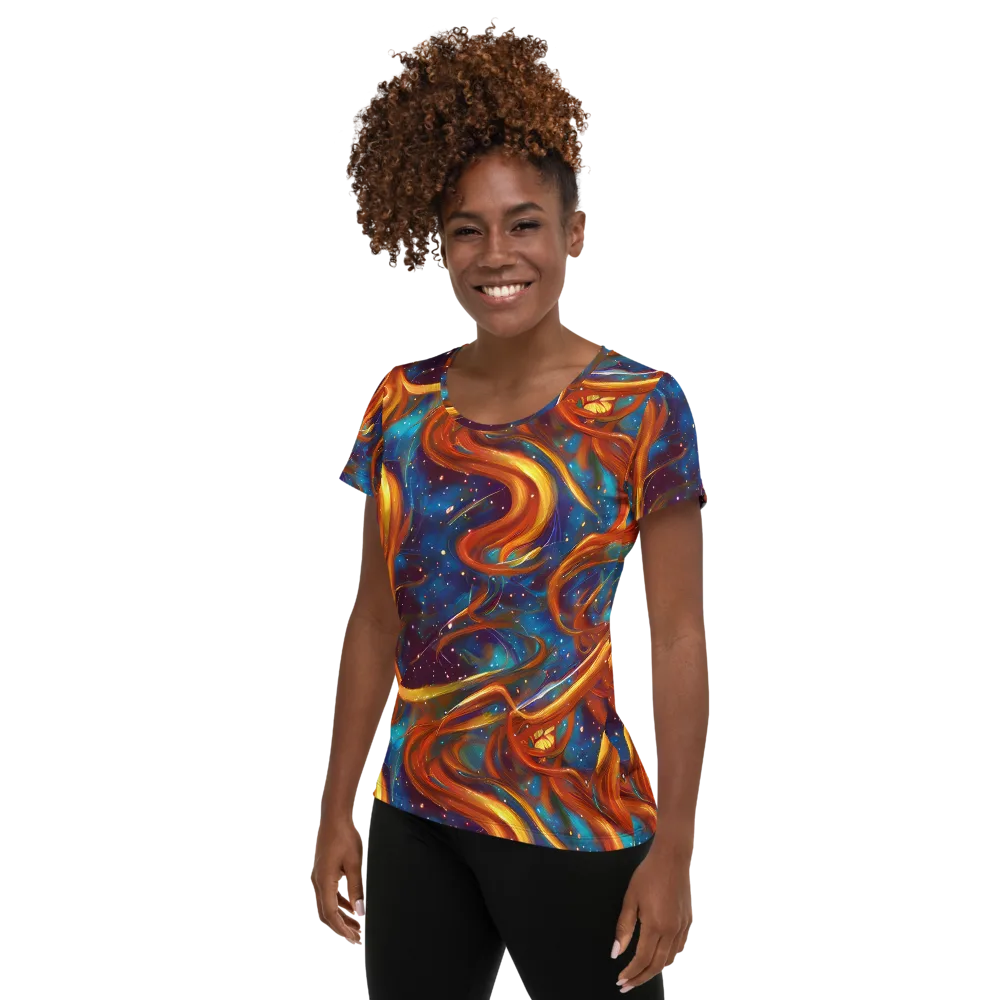 Perez Whirl on Women's Athletic T-Shirt — Left