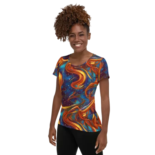 Perez Whirl on a Women's Athletic T-Shirt
