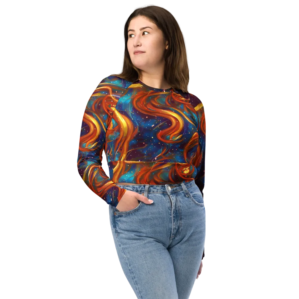 Perez Whirl on Long Sleeve Crop Top — Front