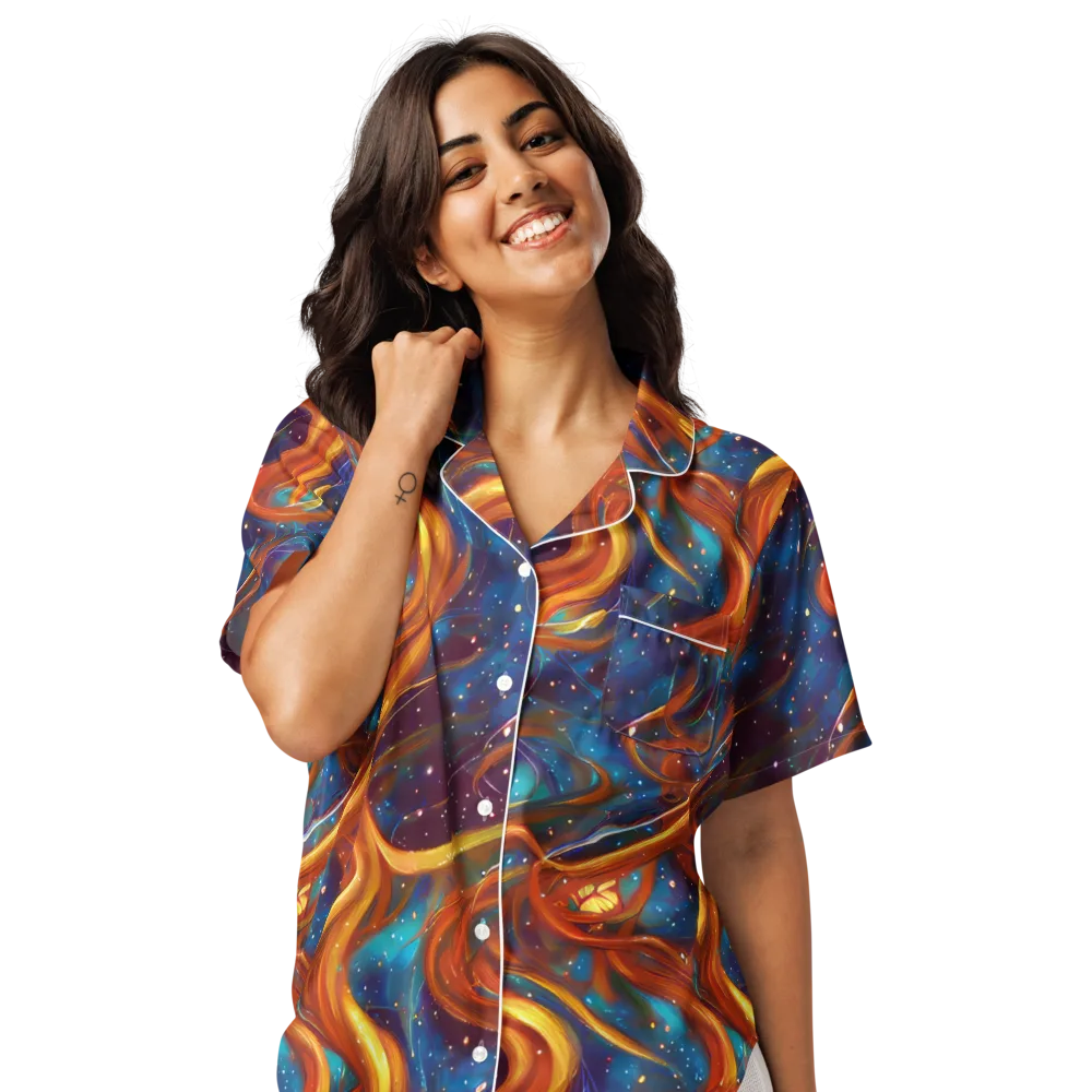 Perez Whirl on Women's Short Sleeve Pajama Top — Front