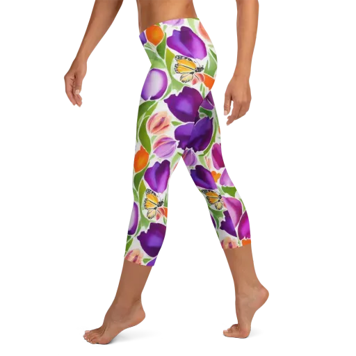 Tulip Carnival on a Capri Leggings
