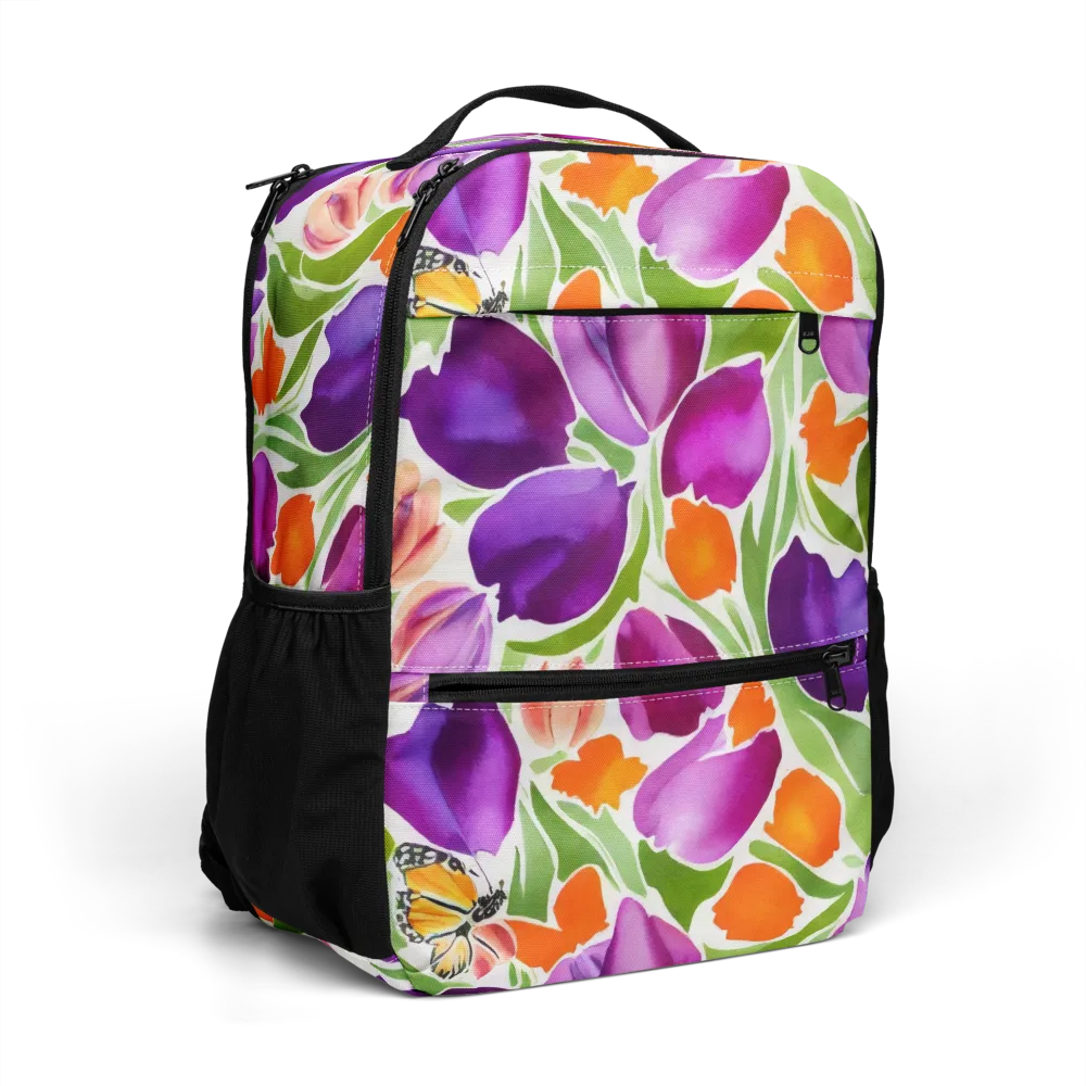 Tulip Carnival on Utility Backpack — Right Front