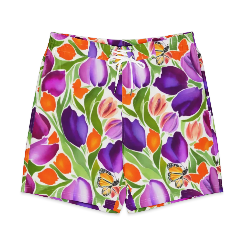 Tulip Carnival on Men's Board Shorts — Front