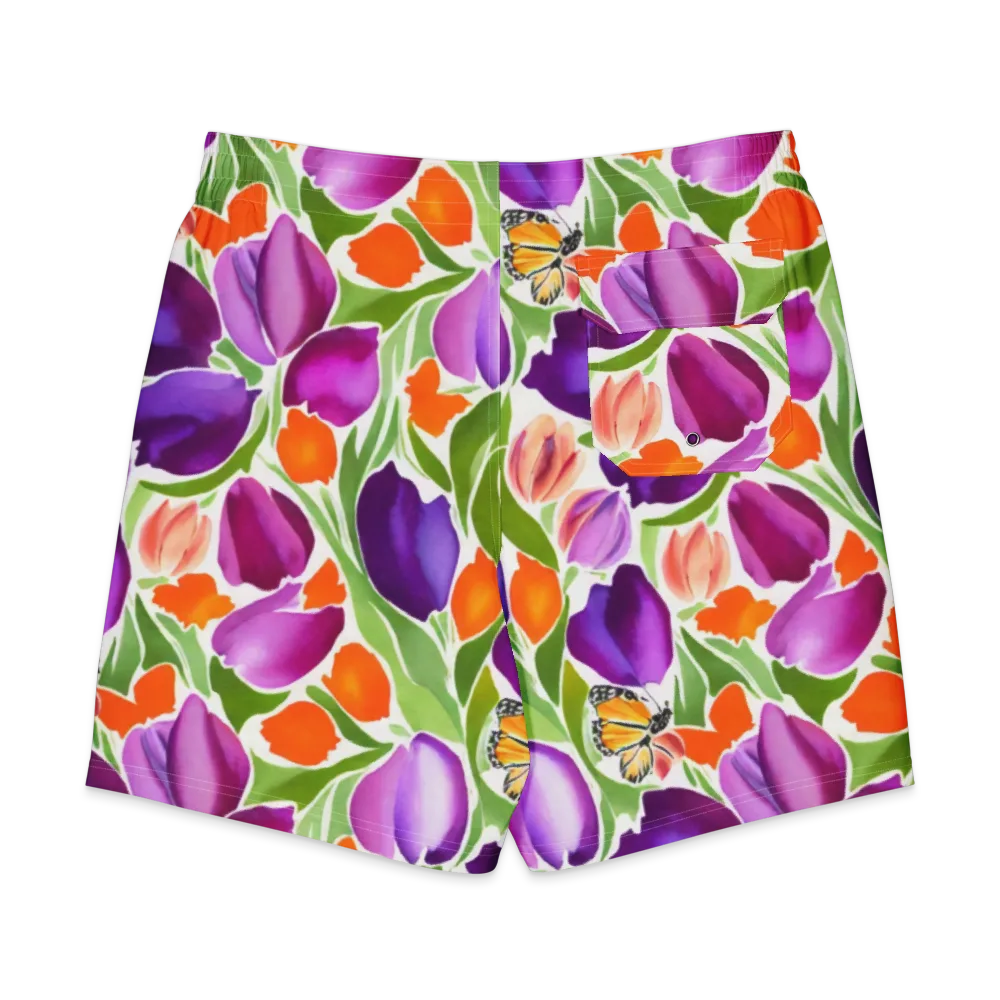 Tulip Carnival on Men's Board Shorts — Back