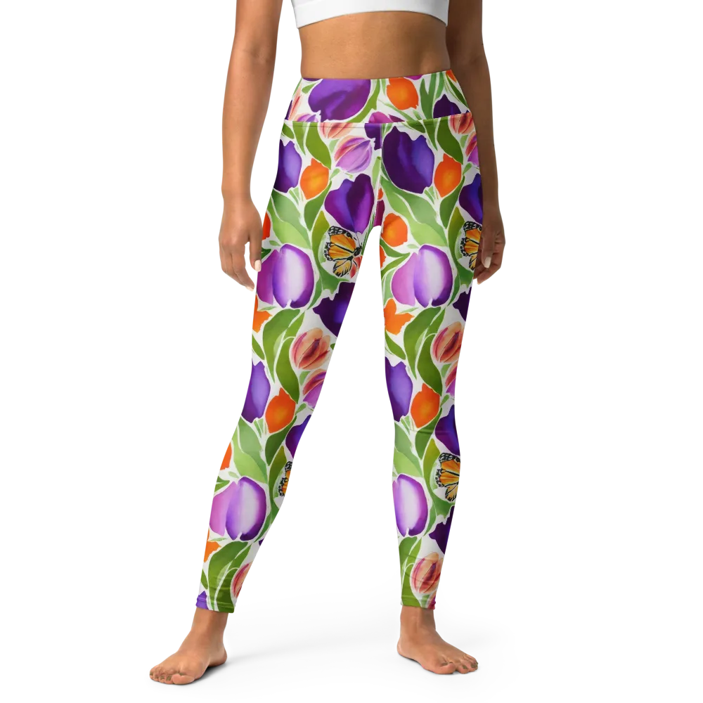 Tulip Carnival on Yoga Leggings — Front