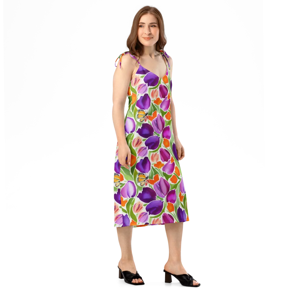 Tulip Carnival on Slip Dress — Right Front
