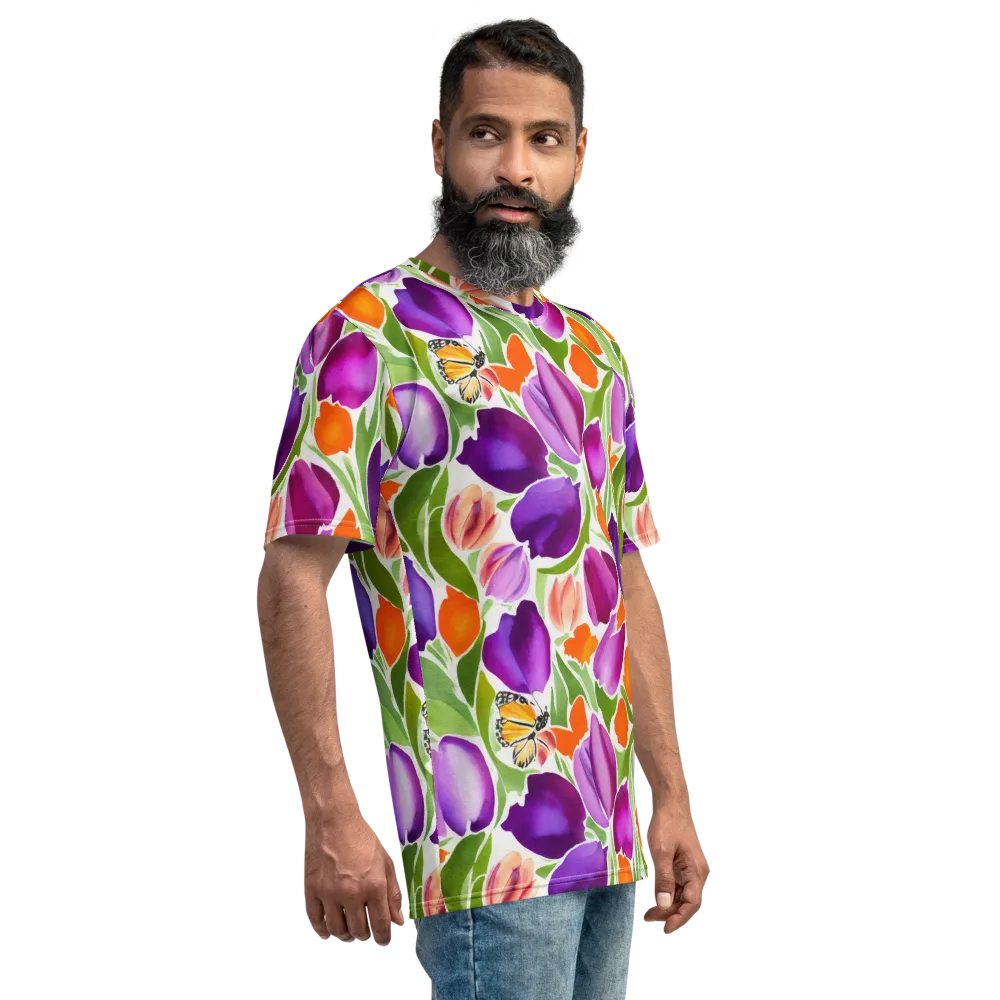 Tulip Carnival on Men's Crew Neck T-Shirt — Right