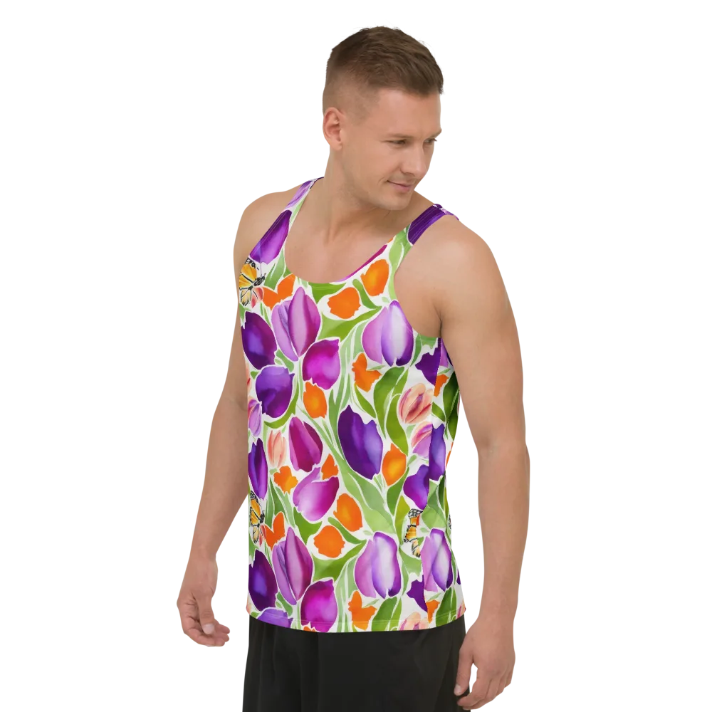 Tulip Carnival on Men's Tank Top — Left Front