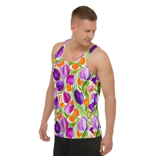 Tulip Carnival on a Men's Tank Top