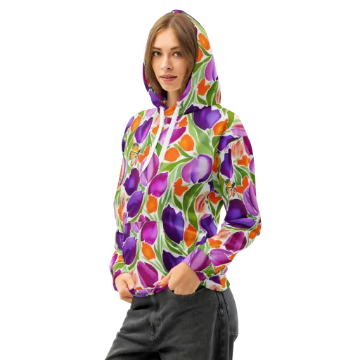 Tulip Carnival on a Cotton Hoodie