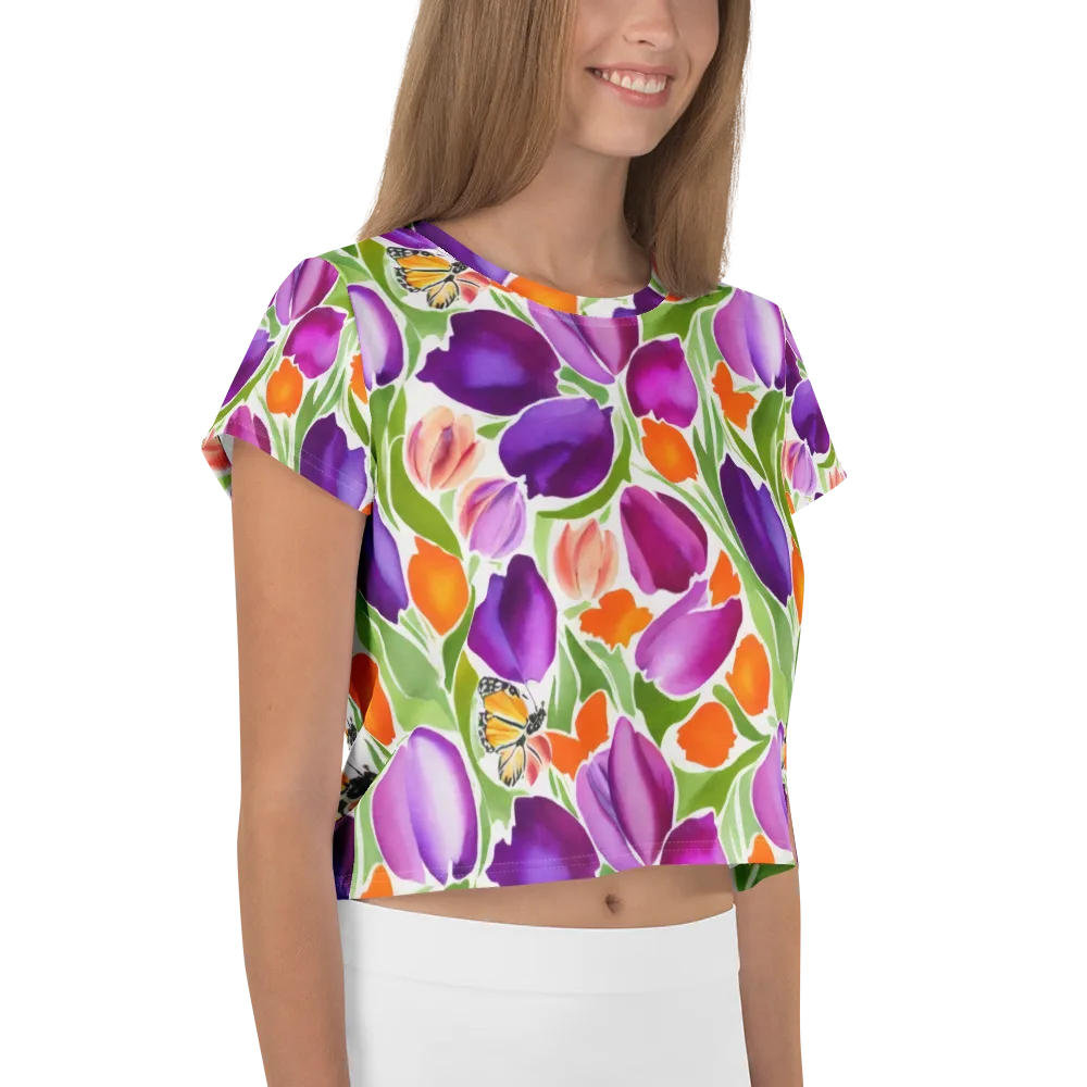 Tulip Carnival on Crop Tee — Right