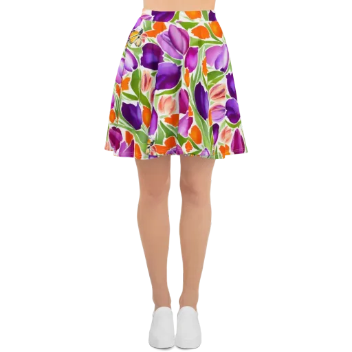Tulip Carnival on a Skater Skirt