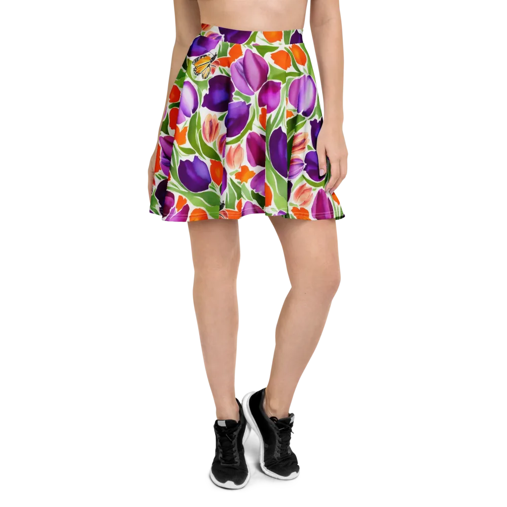 Tulip Carnival on Skater Skirt — Front