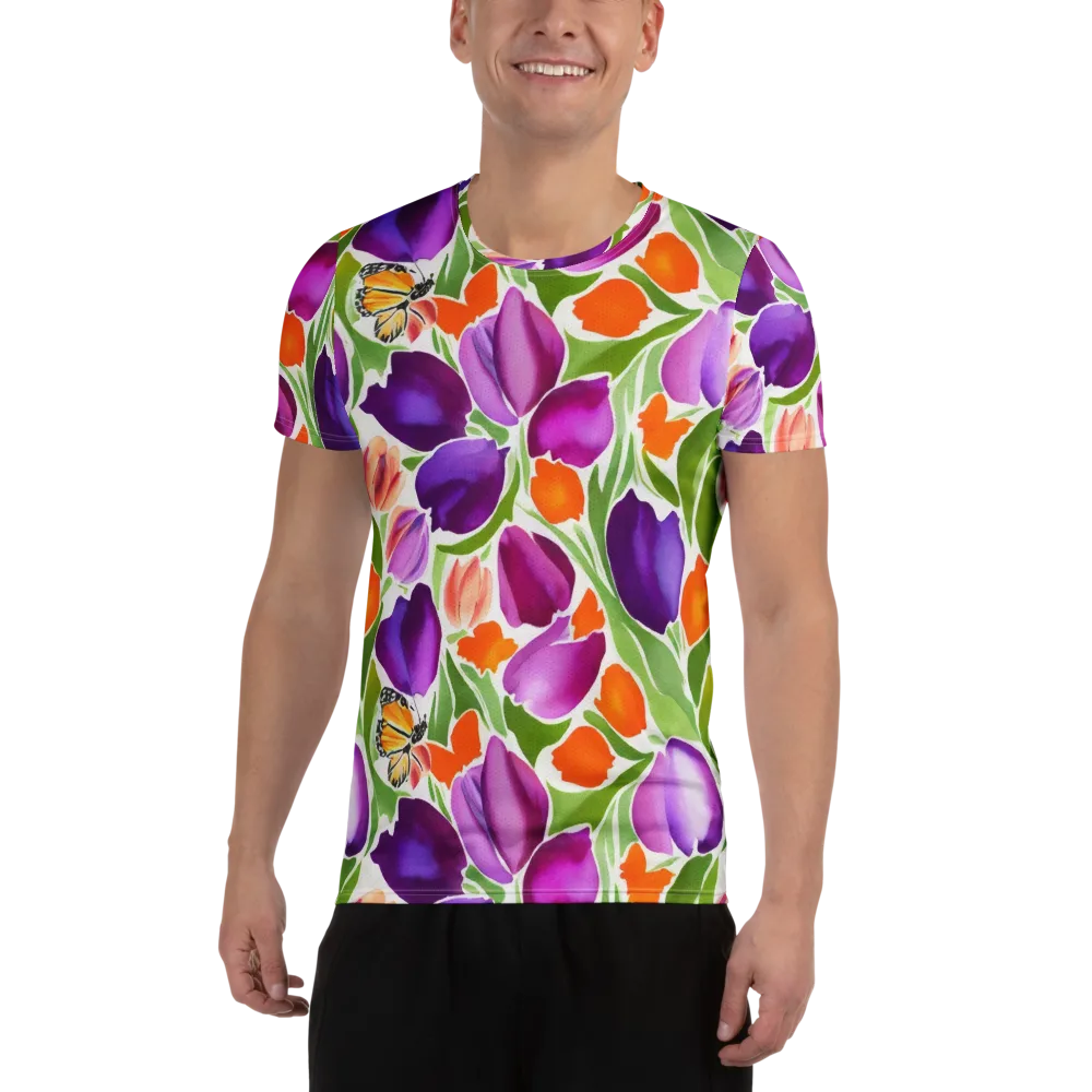 Tulip Carnival on Men's Athletic T-Shirt — Front