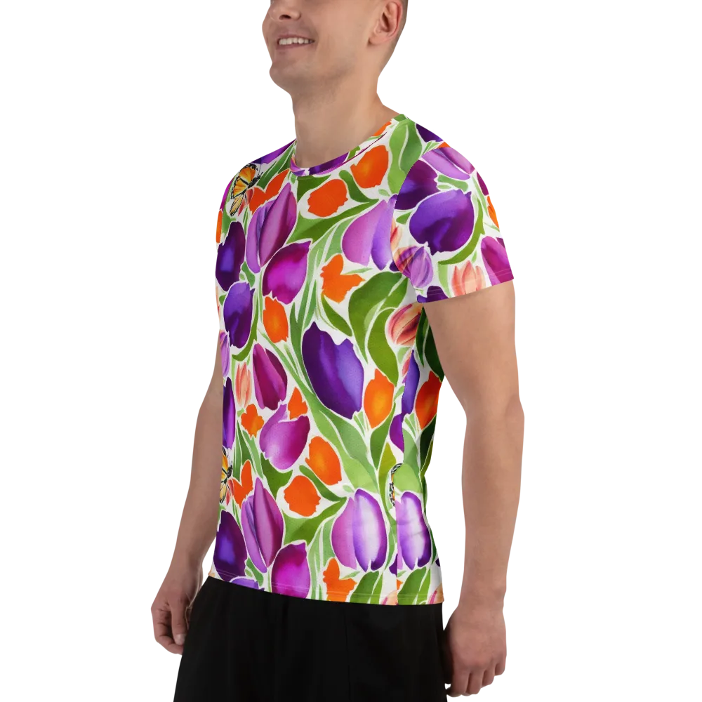 Tulip Carnival on Men's Athletic T-Shirt — Left