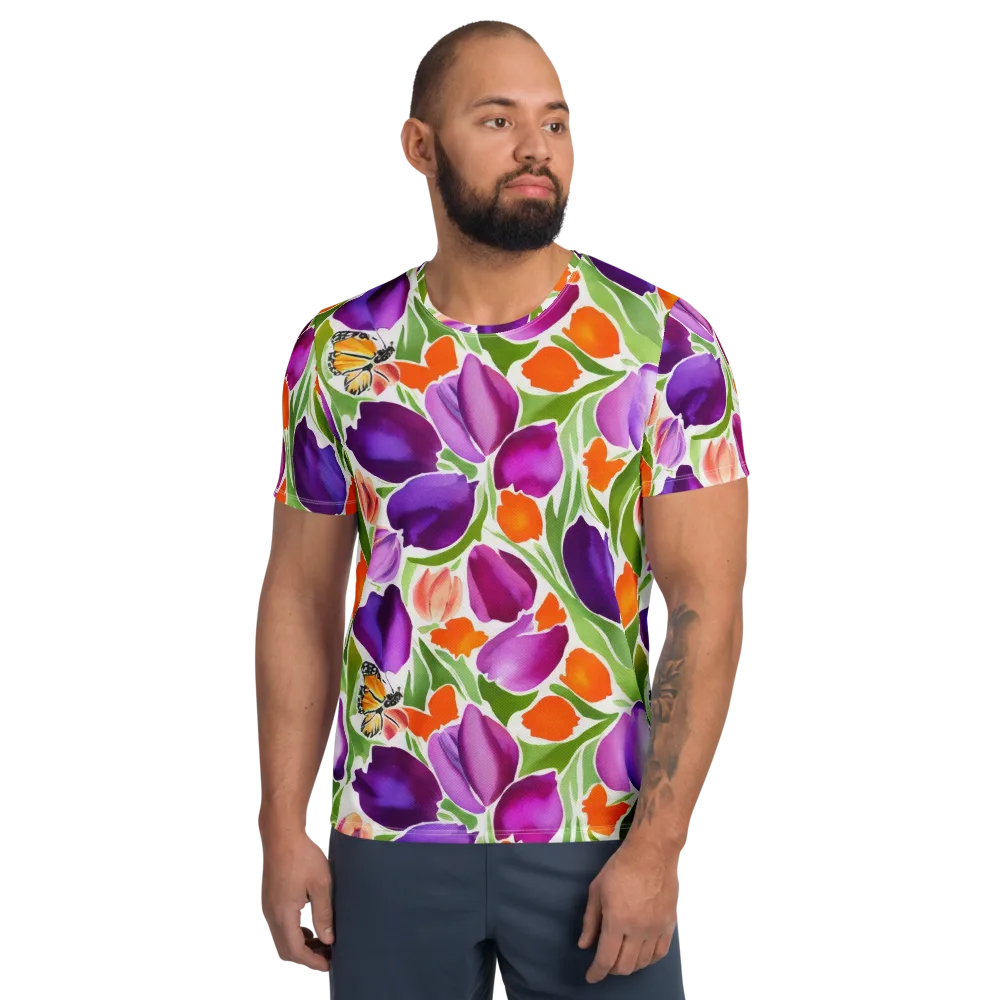 Tulip Carnival on Men's Athletic T-Shirt — Front